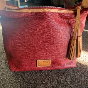 Dooney & Bourke Small Sloan Wine Leather Hobo Bag